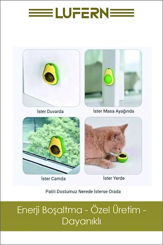 Doğal Yenilebilir Kedi Nanesi Otu Avokado Çimi Özel Yapışkanlı Yüzey 360 Dönen Catnip Yalama Topu
