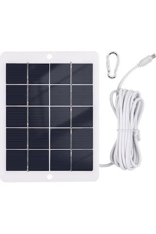 Mufunye 3w Güneş Enerjili Şarj Cihazı, Mikro Usb Bağlantılı, Taşınabilir, 3 Metre Kablo, Tırmanma Kancası Dahil