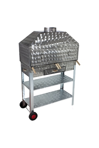 Metehan MTH-210 Geniş Aile Boy - Davlumbazlı - Maltız Izgaralı - 2 Tekerlekli Mangal