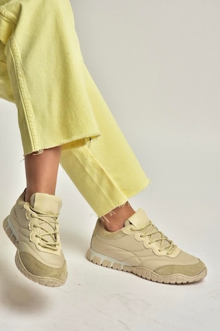Fox Shoes Y312515704 Bej Kumaş Kadın Spor Ayakkabı Sneakers Bej