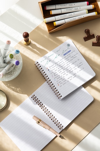 15x16 Spiralli Karton Kapak 2'li Çizgili Not Defter Seti - Ay Çok Renkli