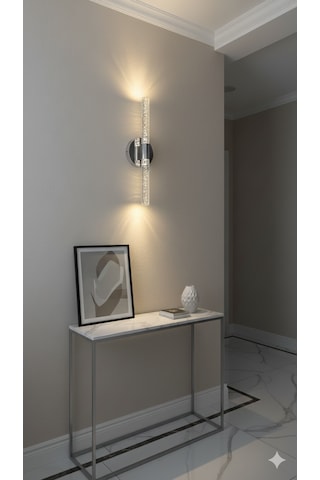 Bhbackhome Bubbleflux Şık Tasarım Modern Ledli Aplik 40 Cm Pilli Gümüş
