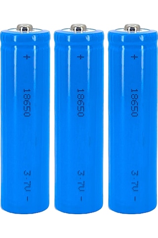 Hedyex 18650 Şarjlı Pil Çıkıntılı Başlıklı Fener Pili 3.7v Li-ion 3lü