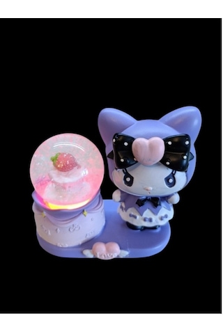 Kromi Figürlü 9cmx8cm Ebat Pilli Işıklı Dekoratif Kar Küre 9cm X 8cm