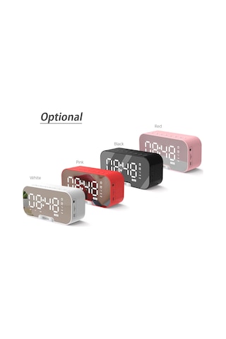 Yuntech01 Q5 Çok Fonksiyonlu Alarm Saat - Bluetooth Hoparlör, Fm Radyo, Sıcaklık Gösterici Ve Telefon Tutucu İle Dijital Led Ekranlı Taşınabilir Beyaz Dahili Pil