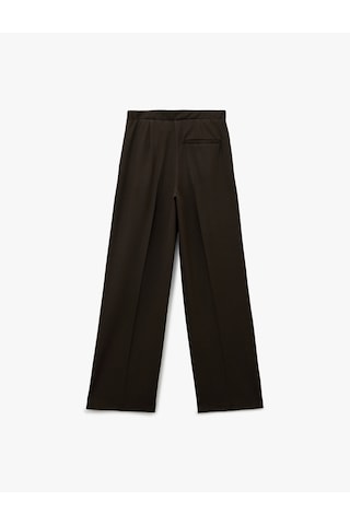 Koton Cepli Pile Detaylı Beli Bağcıklı Geniş Paça Kumaş Pantolon Kahverengi 6wak40185pw Kahve