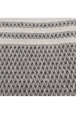 Pamuklu Kaymaz Hasır Dokuma Maxi Boy Kolları Örten Koltuk Örtüsü 180x310 - Koyu Gri
