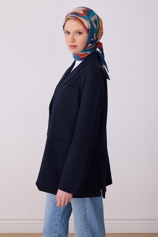 Belli İpek Eşarp - 4318-80 Lacivert Twill
