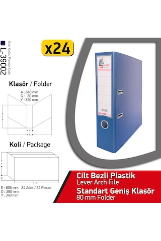 Laçin Klasör Lacivert Geniş 24 Adet 1 Koli