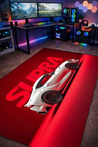 Supra Toyota Halı Dijital Baskı Yıkanabilir Kaymaz Taban Leke Tutmaz Çok Renkli-49