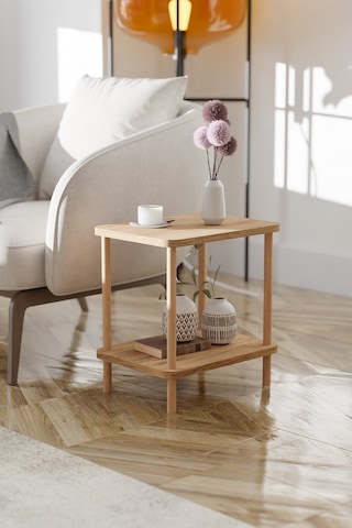 2 Raflı Yan Sehpa Geniş Gazetelik Kitaplık Çiçeklik -çam