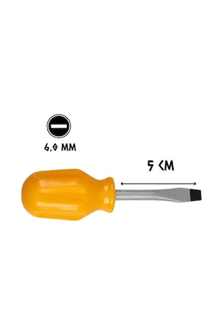 Kupa Küçük Topaç Tornavida Düz Uçlu 6.0 - 5 Cm.