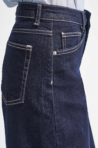 it's basic Kadın İndigo Renk 7w5-50 Lyl36 Palazzo Fit Esnek Kumaş İç Boy 80cm Denim Jean