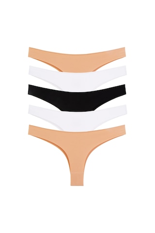Kadın Külot Brazillian Tanga Lazer Kesim Esnek Iz Yapmayan 5 Li Paket Mıxcolor 92270 R22 Çok Renkli