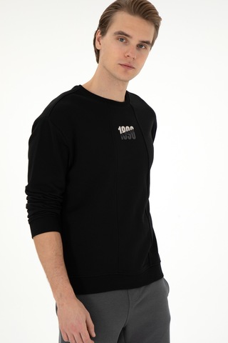U.S. Polo Assn. Erkek Comfort Fit Bisiklet Yaka Siyah Sweatshirt 50293430-VR046