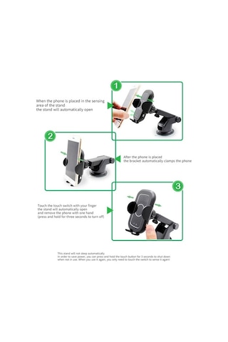 Wisdomselect Qi 10w Otomatik Sıkma Araba Bluetooth Kulaklık Telefon Tutucu Kablosuz Şarj-saf Şarjlı Tutucu Vantuzlu Yok F1talj