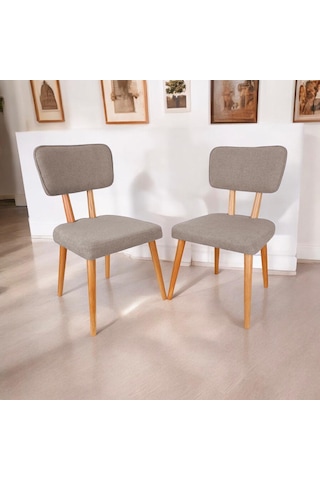 Polly Ahşap Sandalye Bej 2 Adet