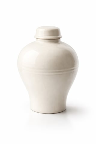 Terra Cotta Dekoratif Vazo Büyük Boy Toprak Vazo Beyaz Modern Salon Sehpa Masa Üstü Ev Dekoru 38 Cm Altın - Beyaz