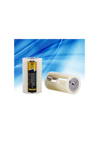 Maiyame 4 Adet Pil Dönüştürücü Kutu, Aa'dan D Boyutuna Çevirici, 3 Adet Aa Yuvarlak Pil Kullanıma Uygun, Beyaz Abs Malzeme, Taşınabilir Acil Durumlar İçin