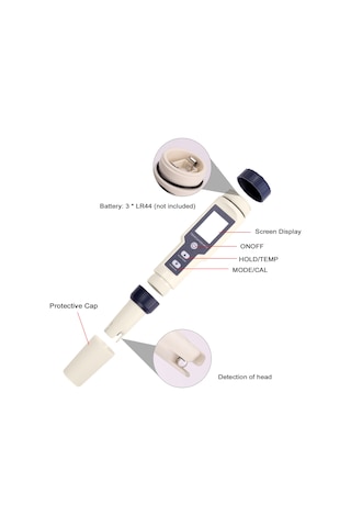 5'i 1 Arada Profesyonel Çok Parametreli Kombo Test Cihazı Ph/ec/tds/tuzluluk/termometre Dijital Çok Fonksiyonlu Test Cihazı Su Kalitesi Test Cihazı