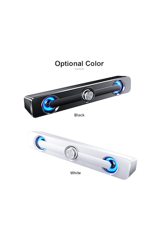 Leezsing Sada V-111 Usb Ve 3.5mm Girişli Kompakt Bilgisayar Hoparlörü, 3w Ses Gücü, Siyah