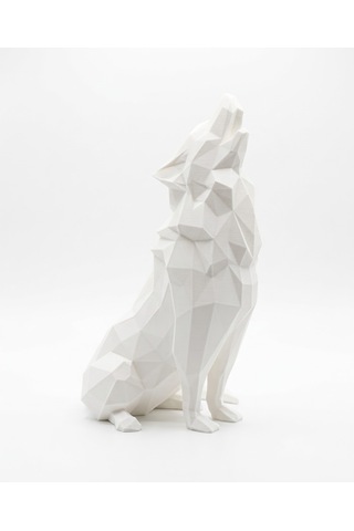 3d Geometrik Kurt Biblo/dekor 18cm Beyaz