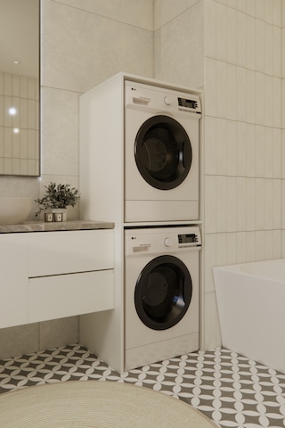 Odaco Premium Çkmd-02 %100 Mdf Çamaşır Ve Kurutma Makinası Dolabı Beyaz