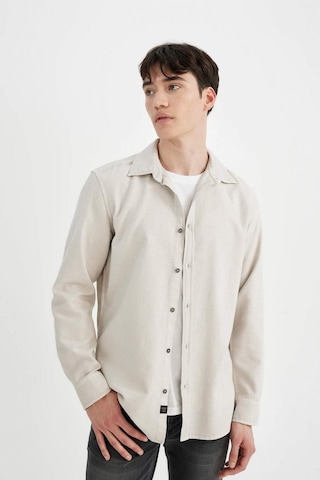 DeFacto Slim Fit Dar Kesim Pamuklu Basic Düz Uzun Kollu Gömlek A4644AX24AUBG721