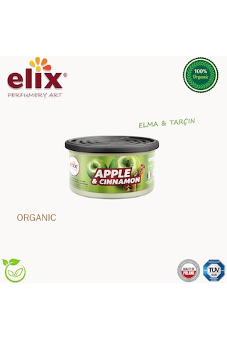 Elıx Organik Metal Kutuda Doğal Liflere Emdirilmiş Özel Aromalı Koku - Elma-tarçın