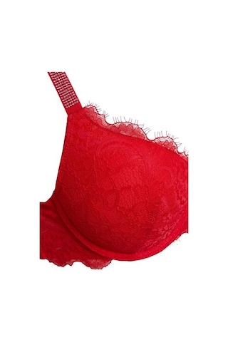 DeFacto Fall in Love Dantelli Dolgulu Kırmızı Bra D6408AX24WNRD59 Kırmızı