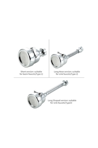 Kosona Havuz Muslukları İçin Sabit Borulu 360 Döner, 3 Su Modu Duş/şişe/duş+şişe , Sprey Önleyici, Basınçlı, Ayırtılabilir Musluk Uzatma Bağıcığı Diğer