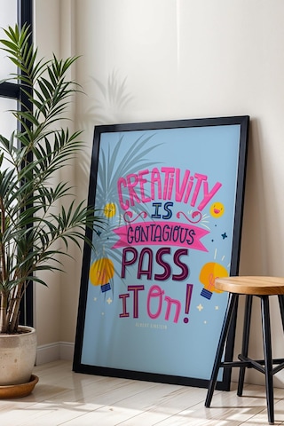 Creativity İs Contagious Pass It On Çerçeveli Tablo - Yaratıcılık Bulaşıcıdır Motivasyon Poster Tablo