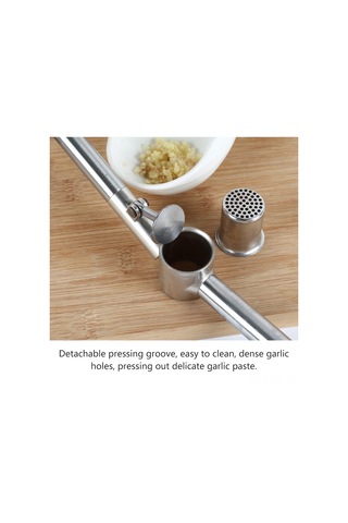 Xiyyadms Paslanmaz Çelik Sarımsak Presi - Kolay Kullanımlı 3 Boyut Seçenekli Mutfak Yardımcısı Gümüş