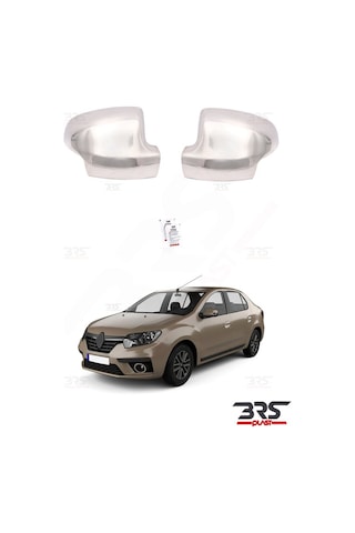 Renault Symbol Uyumlu 2013 Ve Üzeri Krom Ayna Kapağı 2 Parça Paslanmaz Çelik