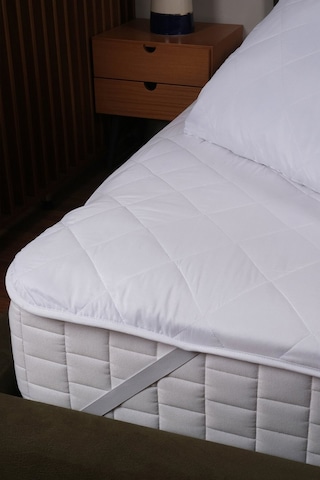 Quito Serisi Tek Kişilik Kapitone Sıvıgeçirmez Yatak Koruyucu Alez 100x200cm Beyaz