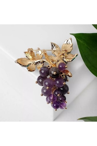 Queen Fair Ametist Broş Üzüm Şarabı 170211159 Violet