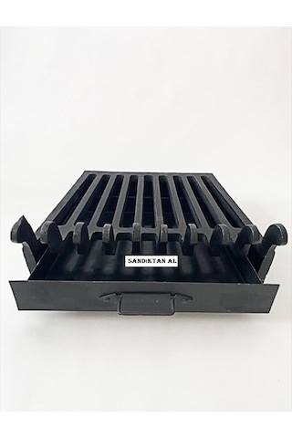 Döküm Izgara Şömine Izgarası 49 Cm X 35 Cm X35 Cm 10 Lu Izgara Çekmeceli