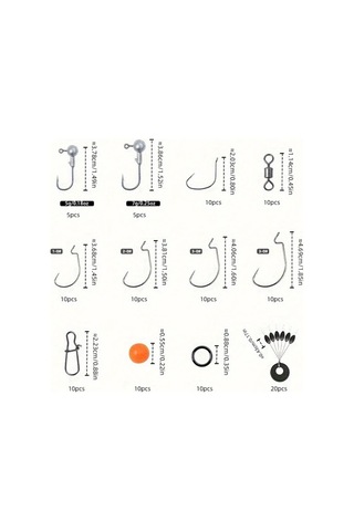 Fochsia Toudsplu 148 Parça Texas Balıkçılık Seti Kurşun Jig Oltaları Halka Ve Klipsli Tatlı Ve Tuzlu Su Balık Avı