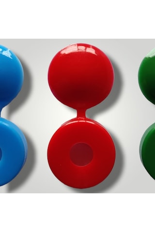 100 Adet Menteşeli Kırmızı Plastik Vida Kapağı, Vida Gizleme Kapa