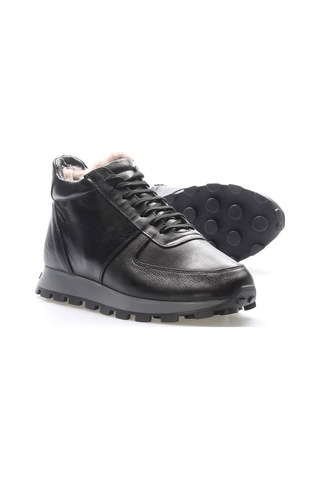 Hakiki Deri Kürklü Erkek Klasik Bot 154kga1709-1 Siyah