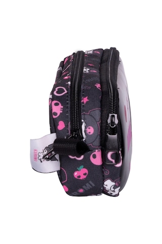Wiggle Kuromi Parlak Desenli Okul Kalem Kutusu Çift Bölmeli Çocuk Bez Kalem Çantası Siyah-pembe Siyah-pembe