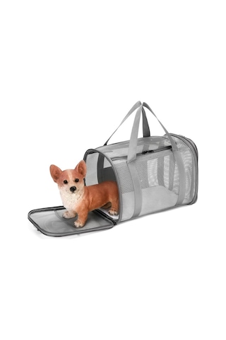 Moveevo Geniş Alanlı Nefes Alabilir Mesh Taşıma Çantası Omuz Askılı, Çıkarılabilir Mat & Katlanabilir Kedi & Köpek