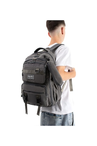 Ventis Unisex Okul 2'li Set Çantası Lise Ortaokul Kalemlikli Sırt Çantası 43 30 Cm Çok Cepli Vnt7-c Gri