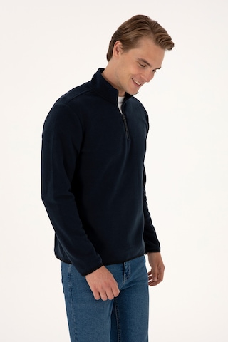 U.S. Polo Assn. Erkek Regular Fit Lacivert Polar Yarım Fermuarlı Basic Sweatshirt 50313777-VR033