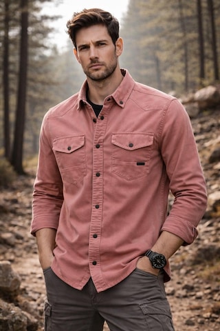 Classics Men Yxc Uzun Kol Slim Fit Erkek Kot Gömlek - 7467 Pudra