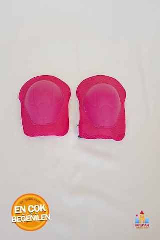 Yüksek Koruma 6'lı Paten, Kaykay, Bisiklet Koruma Seti - Dizlik Ve Bilekliklerle Güvenli Spor Deneyi Pembe