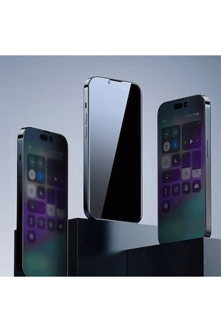 Baseus Crystal Apple iPhone 15 Uyumlu Privacy Full Koruma Cam Ekran Koruyucu