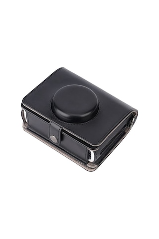 Butu Instax Mini Evo İçin Pu Deri Retro Kamera Çantası Omuz Askılı Anti-damla Koruyucu Kapak - Siyah
