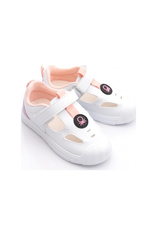 Benetton Bn-1412 Çocuk Sandalet Beyaz Pudra