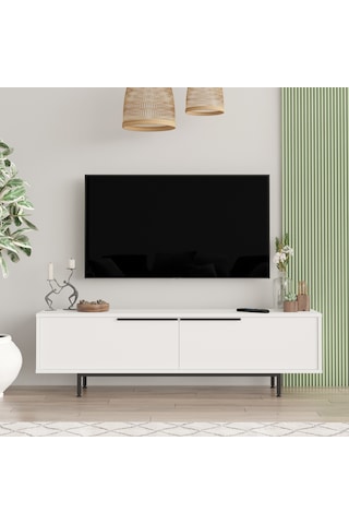 Yurudesign Ocean Tv Ünitesi Sehpası Metal Ayaklı 160cm Beyaz On1-w